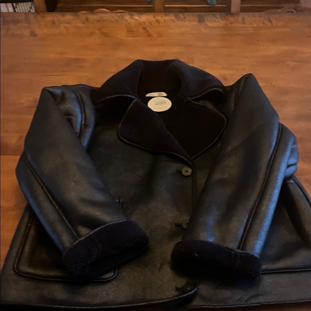 Dex Black Leather Jacket with Dark Accents